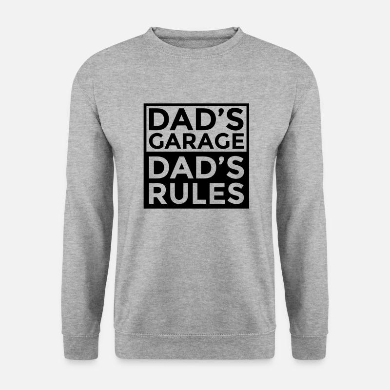 Dad´s Garage Dad´s Rules - Unisex Pullover - Weißgrau meliert
