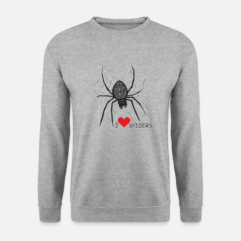 Spinne, Spinnennetz, Halloween - Unisex Pullover - Weißgrau meliert