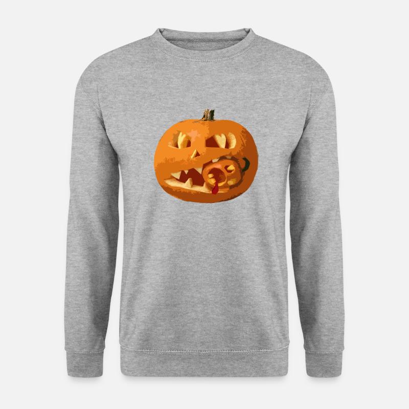 Kannibalenkürbis - Unisex Pullover - Weißgrau meliert
