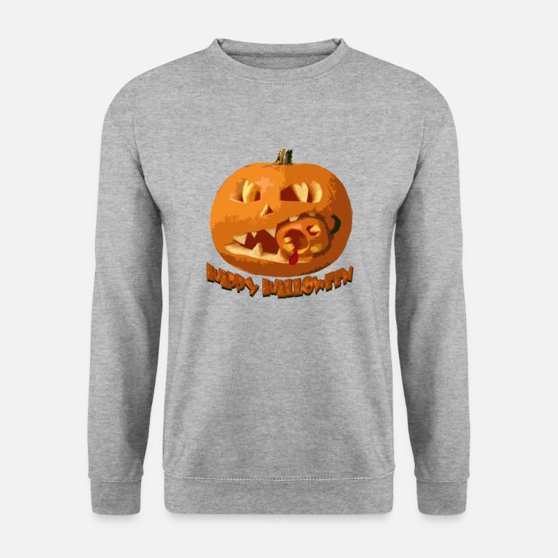 Kannibalenkürbis - Unisex Pullover - Weißgrau meliert