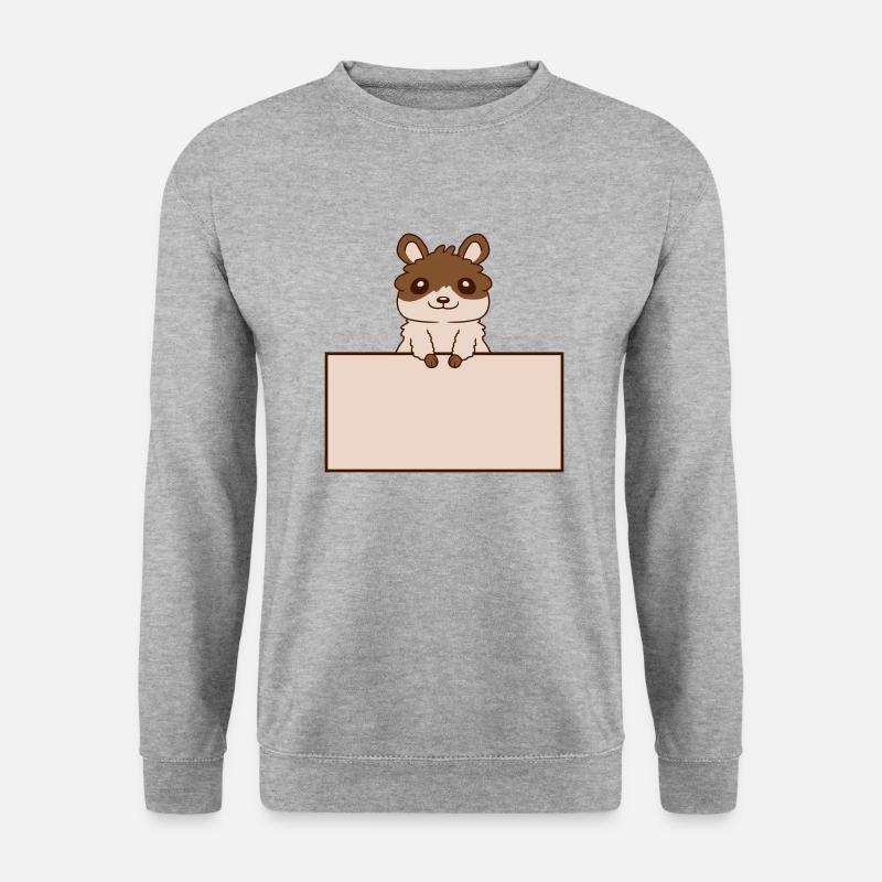 Hinter Schild Hamster Text - Unisex Pullover - Weißgrau meliert