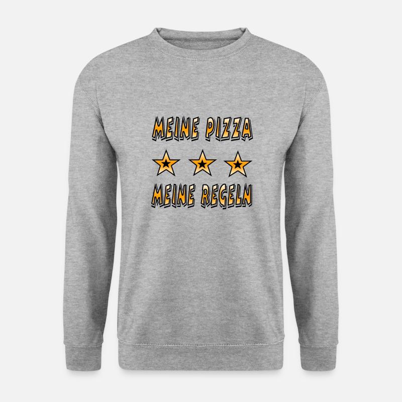 Pizza - Unisex Pullover - Weißgrau meliert