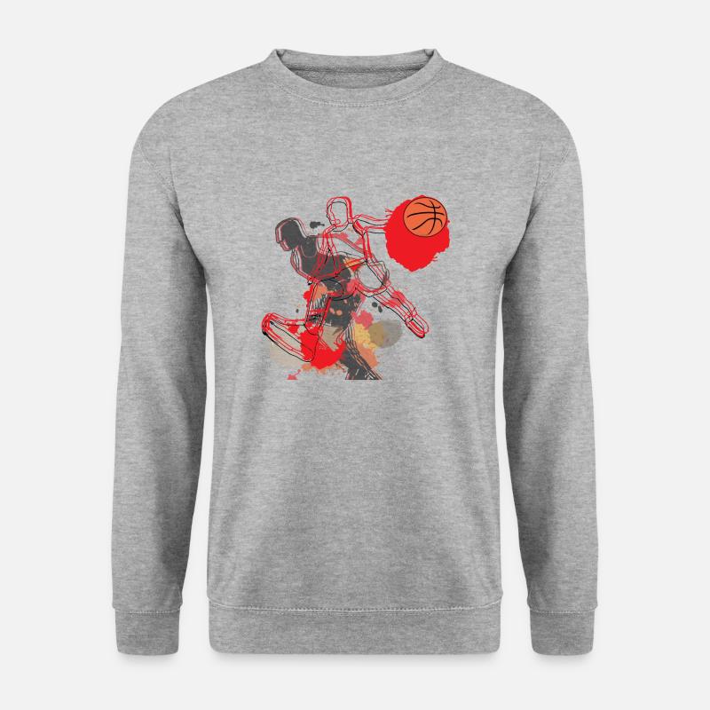 Basketball - Unisex Pullover - Weißgrau meliert