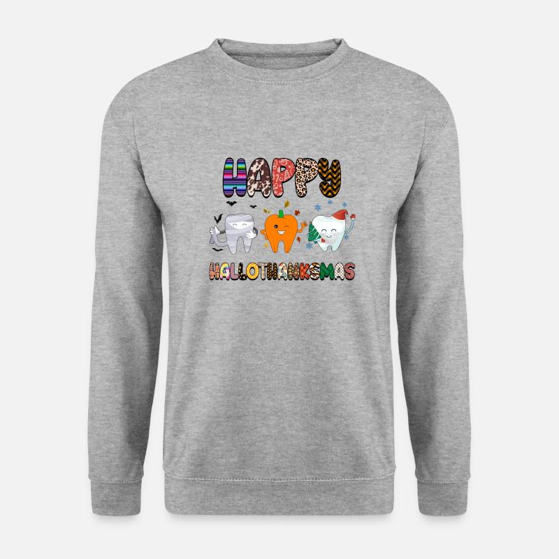 Frohe Hallothanksmas - Unisex Pullover - Weißgrau meliert