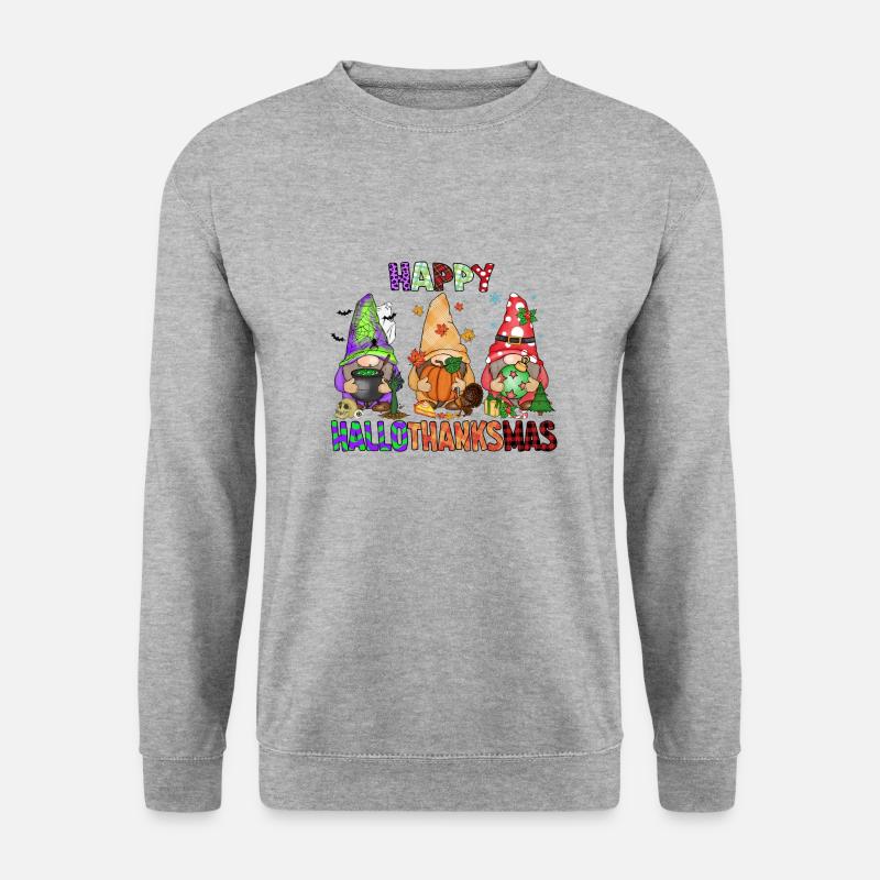 Frohe Hallothanksmas - Unisex Pullover - Weißgrau meliert