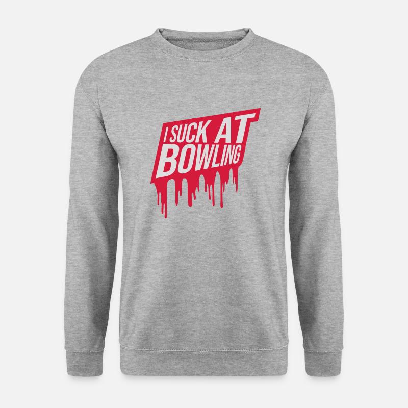I suck at bowling - Unisex Pullover - Weißgrau meliert