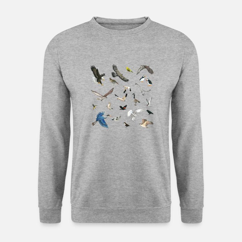 Vögel Kanadas - Unisex Pullover - Weißgrau meliert