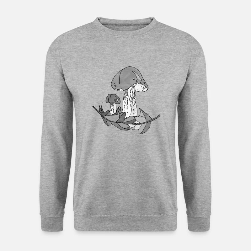 Pilze - Unisex Pullover - Weißgrau meliert
