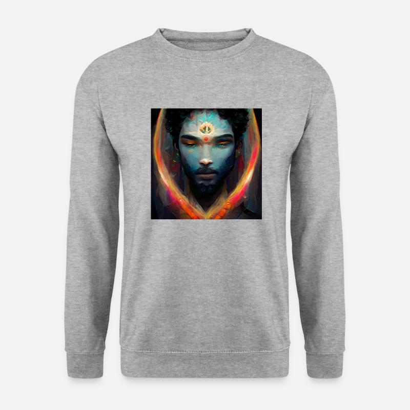 3rd EYE Divine male SATURN - Unisex Pullover - Weißgrau meliert