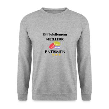 MEILLEUR PATISSIER - Sweat-shirt Unisexe - gris chiné - Devant - Alina (178cm) & Michal (187cm)