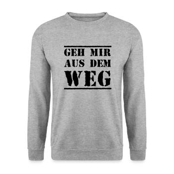 Geh mir aus dem Weg - Unisex Pullover - Weißgrau meliert - Vorne - Alina (178cm) & Michal (187cm)