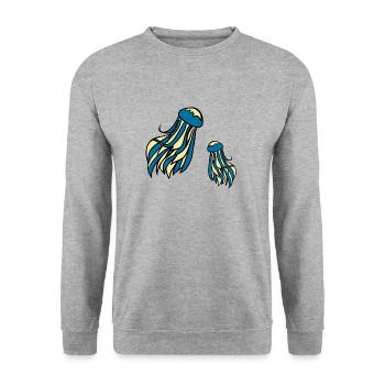 Méduse - Sweat-shirt Unisexe - gris chiné - Devant - Alina (178cm) & Michal (187cm)