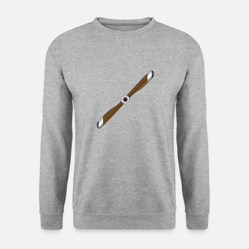 Flugzeugpropeller - Unisex Pullover - Weißgrau meliert