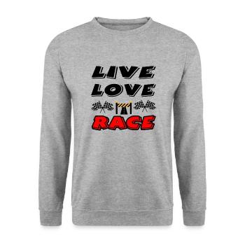 Car - Unisex Sweatshirt - salt & pepper - Front - Alina (178cm) & Michal (187cm)