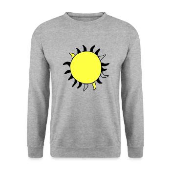 Sun Summer Watercolor Nature Beach Sky Vector - Unisex Sweatshirt - salt & pepper - Front - Alina (178cm) & Michal (187cm)