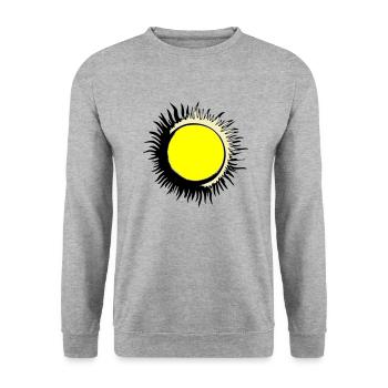 Sun Summer Watercolor Nature Beach Sky Vector - Unisex Sweatshirt - salt & pepper - Front - Alina (178cm) & Michal (187cm)