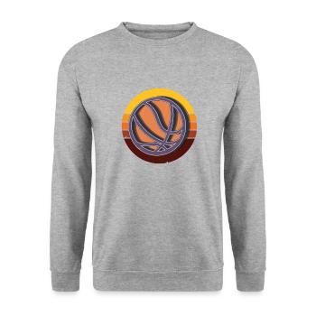 Basketball Sports Rétro - Sweat-shirt Unisexe - gris chiné - Devant - Alina (178cm) & Michal (187cm)