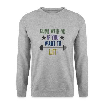 Come With Me If You Want To Lift - Unisex Sweatshirt - salt & pepper - Front - Alina (178cm) & Michal (187cm)