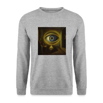 All Seeing Eye - Unisex Sweatshirt - salt & pepper - Front - Alina (178cm) & Michal (187cm)