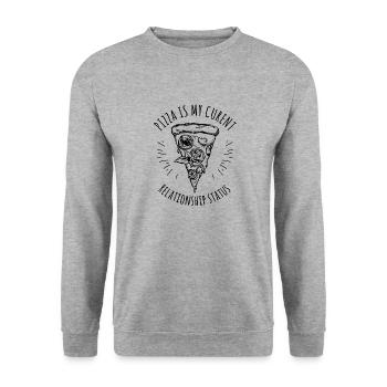 Pizza Status T-Shirt - Unisex Sweatshirt - salt & pepper - Front - Alina (178cm) & Michal (187cm)