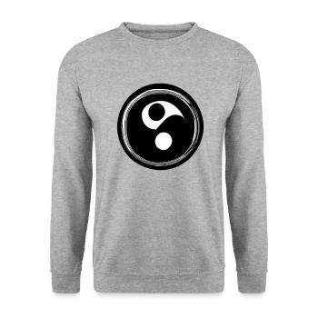 Yin Yang Sign Symbol Peace Happiness Vector 1 - Unisex Sweatshirt - salt & pepper - Front - Alina (178cm) & Michal (187cm)
