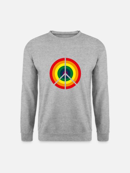 PEACE RAINBOW - Unisex Pullover - Weißgrau meliert