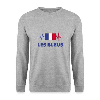 France Football 2022 France Heartbeat France Flag - Unisex Sweatshirt - salt & pepper - Front - Alina (178cm) & Michal (187cm)