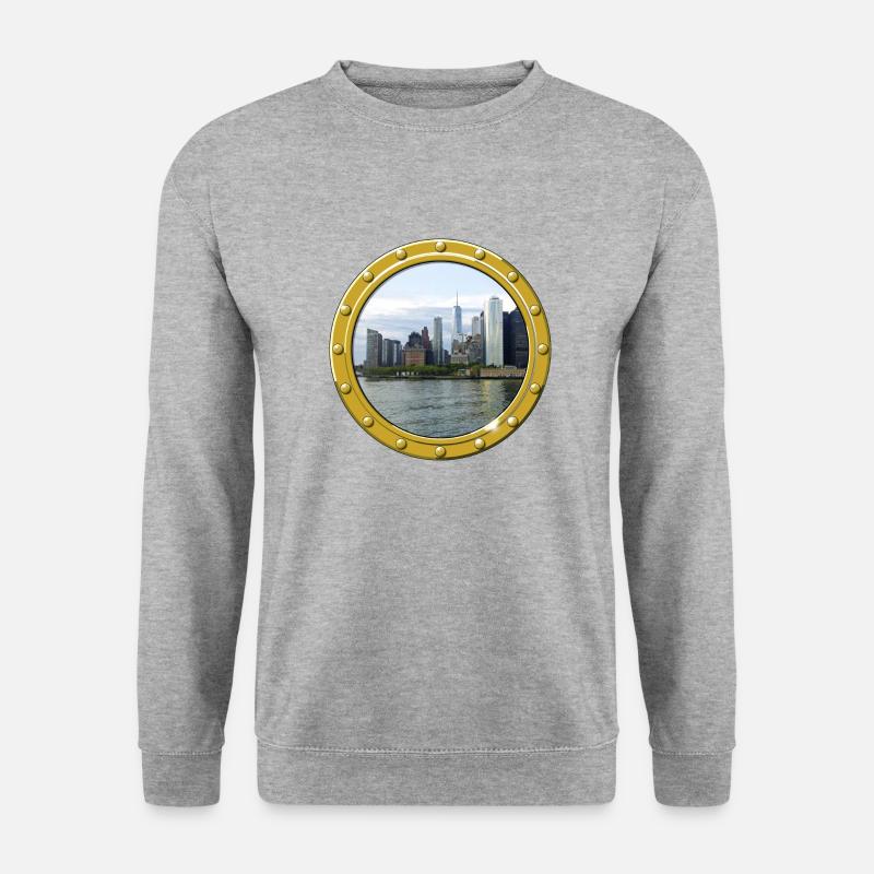 New York-Manhattan - Unisex Pullover - Weißgrau meliert