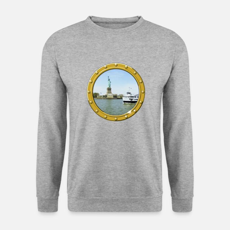 New York-Freiheitsstatue - Unisex Pullover - Weißgrau meliert