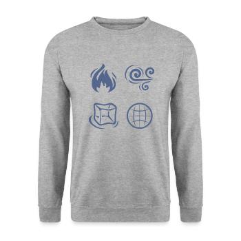 Vent, feu, terre et eau - Sweat-shirt Unisexe - gris chiné - Devant - Alina (178cm) & Michal (187cm)