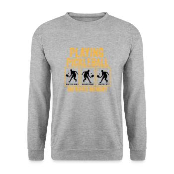jouer au pickleball améliore la mémoire - Sweat-shirt Unisexe - gris chiné - Devant - Alina (178cm) & Michal (187cm)