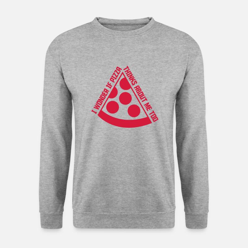 pizza thinks about me - Unisex Sweatshirt - salt & pepper