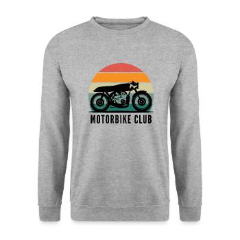 Design logo T Shirt motorbike club - Unisex Sweatshirt - salt & pepper - Front - Alina (178cm) & Michal (187cm)