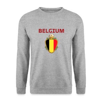 Belgium Football 2022 supporter of Belgium football - Unisex Sweatshirt - salt & pepper - Front - Alina (178cm) & Michal (187cm)