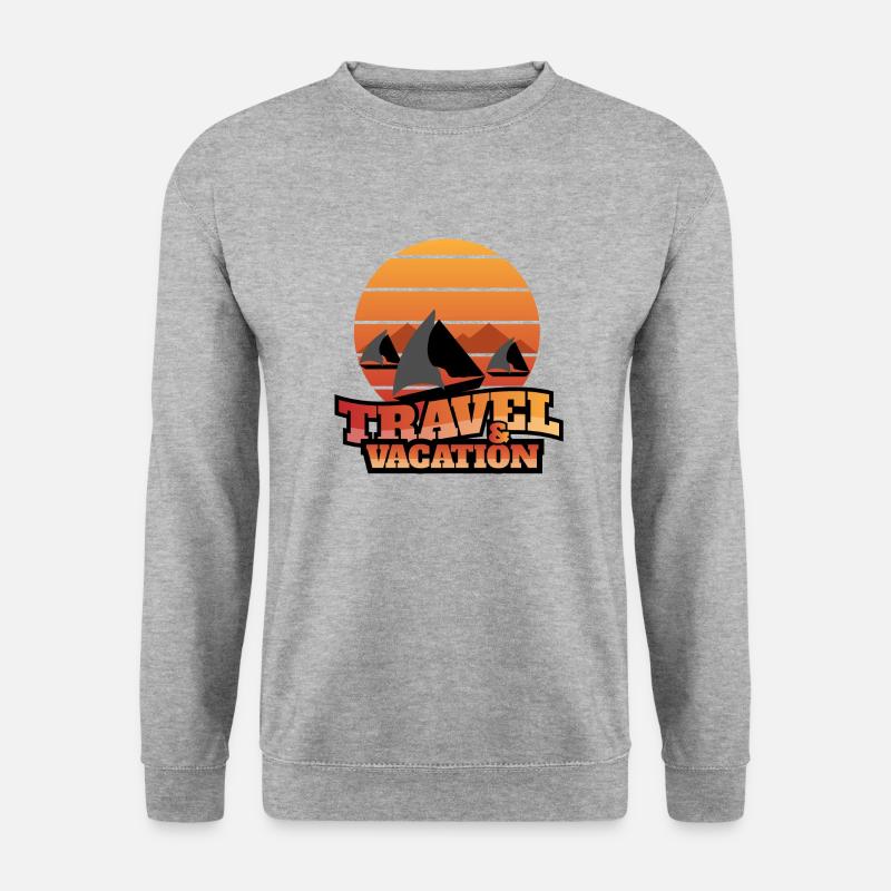 Reise- und Urlaubsgrafik-Badge-Kunst - Unisex Pullover - Weißgrau meliert