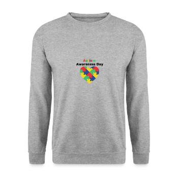 Autism Awareness Day T-Shirt - Unisex Sweatshirt - salt & pepper - Front - Alina (178cm) & Michal (187cm)