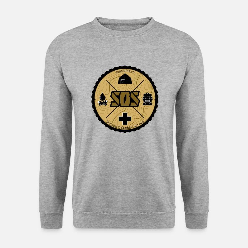 SOSonline.ch Logo sand/beige - Unisex Pullover - Weißgrau meliert