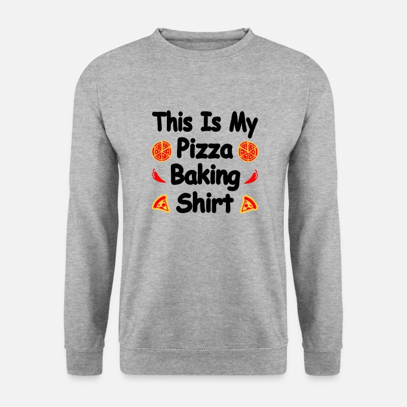 Pizza - Unisex Pullover - Weißgrau meliert