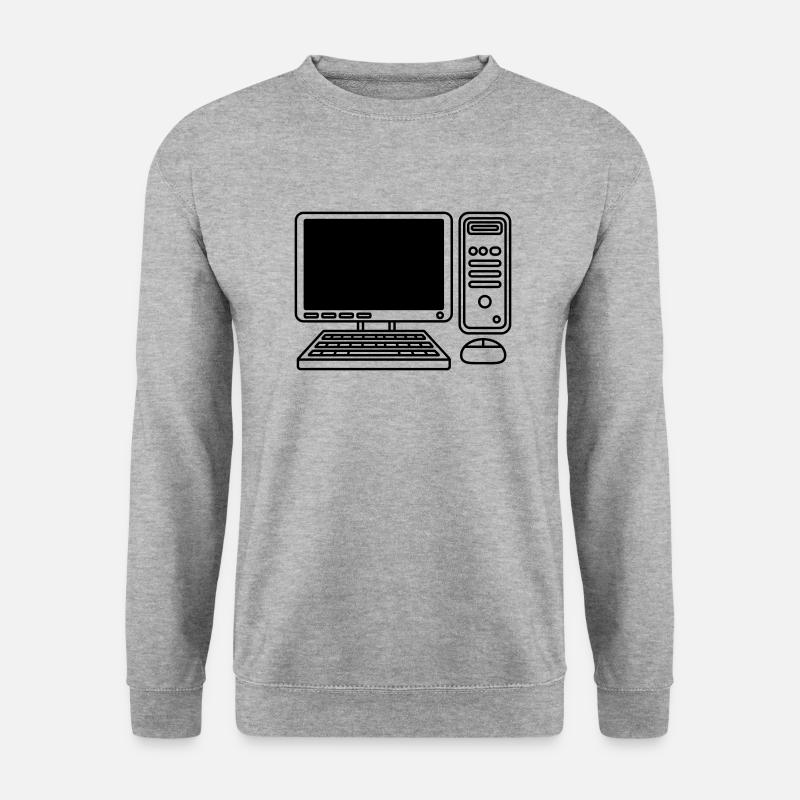 Bildschirm Tastatur Maus Computer - Unisex Pullover - Weißgrau meliert