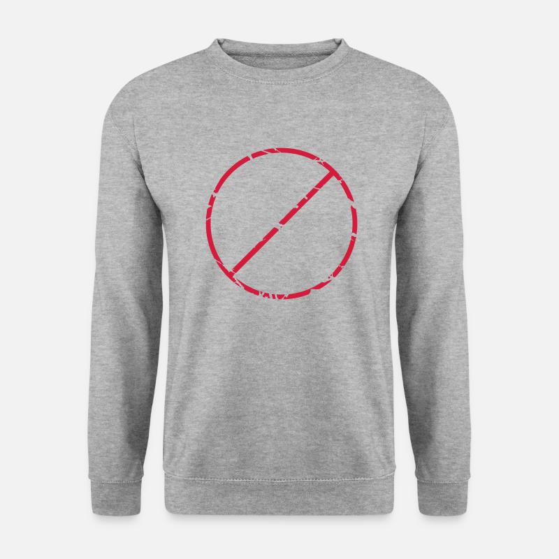 Durchgestrichen Zeichen Stop rund - Unisex Pullover - Weißgrau meliert