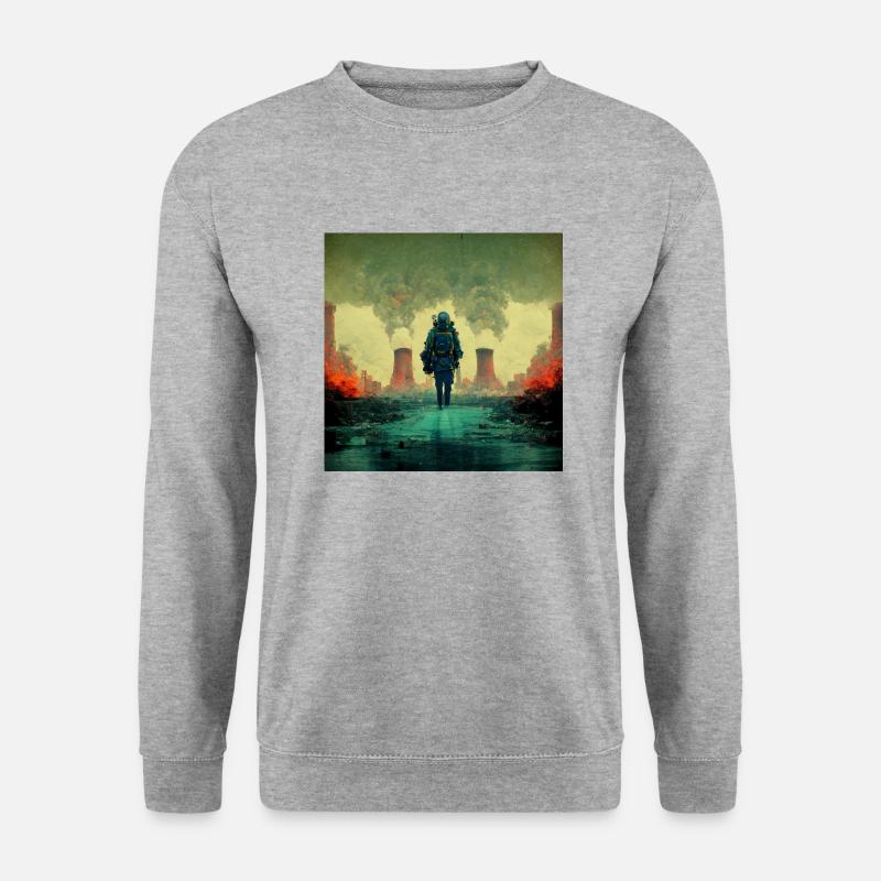 Walking through Fallout - Unisex Pullover - Weißgrau meliert