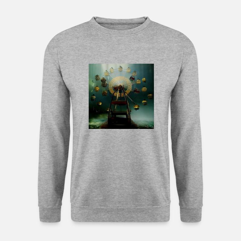 Steampunk Riesenrad - Unisex Pullover - Weißgrau meliert