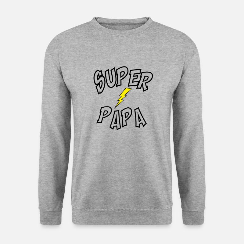 Super Papa - Unisex Pullover - Weißgrau meliert