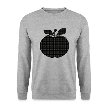 Apfel - Unisex Pullover - Weißgrau meliert - Vorne - Alina (178cm) & Michal (187cm)