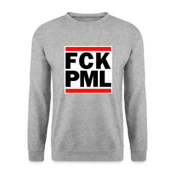 FCK PML Weißer Hintergrund - Unisex Pullover - Weißgrau meliert - Vorne - Alina (178cm) & Michal (187cm)