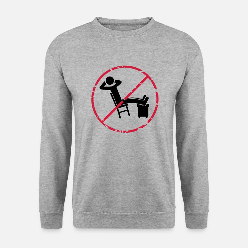 Entspannen verboten Zone Schild - Unisex Pullover - Weißgrau meliert