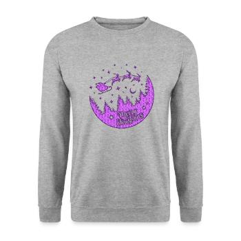 Joyeux Noël Noël Noël vacances hiver santa nordique - Sweat-shirt Unisexe - gris chiné - Devant - Alina (178cm) & Michal (187cm)