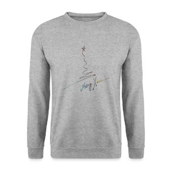Frohe Weihnachten Weihnachten Weihnachten Urlaub Winter Santa Nordic - Unisex Pullover - Weißgrau meliert - Vorne - Alina (178cm) & Michal (187cm)