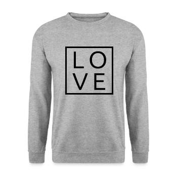 Cool Awesome Love Square Gift Men Women & Kids - Unisex Sweatshirt - salt & pepper - Front - Alina (178cm) & Michal (187cm)