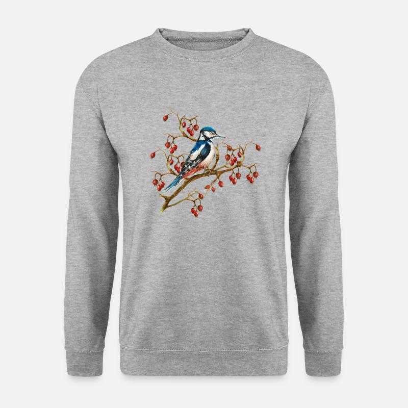 Bunter Vogel - Unisex Pullover - Weißgrau meliert